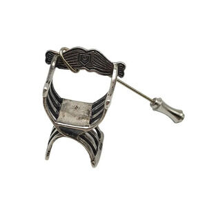 925 Sterling Silver Directors Chair Lapel Stick Pin Vintage
